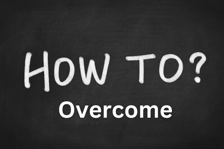 The black background  with display text HOW To? Overcome