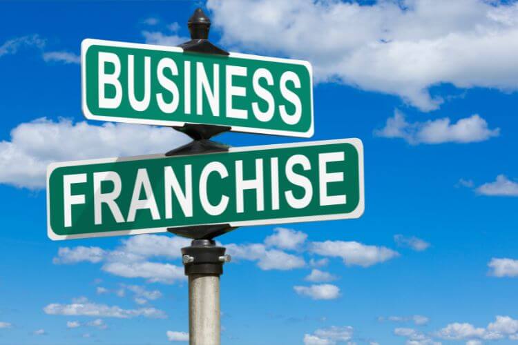 A Streat sign board showing the " Business and Franchise" text.