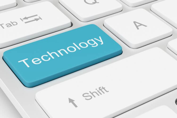 Technology key on keyboard symbolizing modern digital tools and innovation in marketing automation