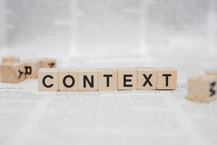 Wooden blocks spelling 'context' symbolizing the foundation of context engineering strategy.