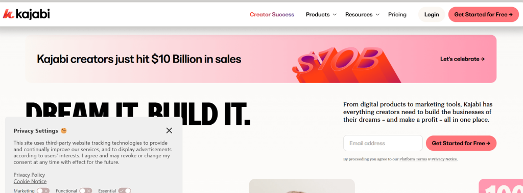 Kajabi creator platform for building, marketing, and selling digital products and courses