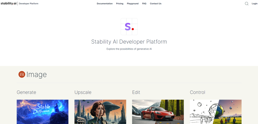 Stability AI developer platform for generative AI with Stable Diffusion image tools