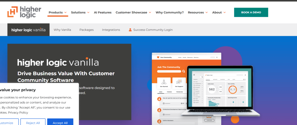 Higher Logic Vanilla community software for customer engagement and support