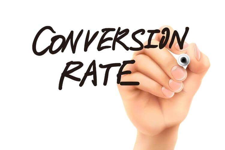 Conversion rate metric written on glass to highlight SaaS growth measurement
