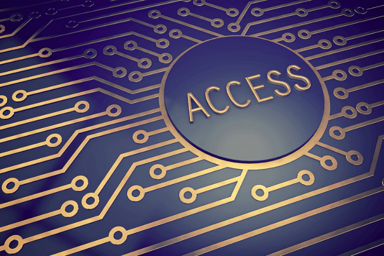 Access setup illustration with digital circuit board for product launch checklist
