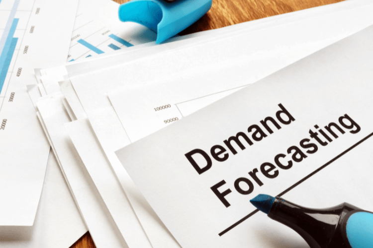 Report with highlighted text Demand Forecasting, showing importance of AI in campaign planning.